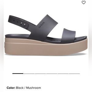Crocs NWT Black Brooklyn low wedge